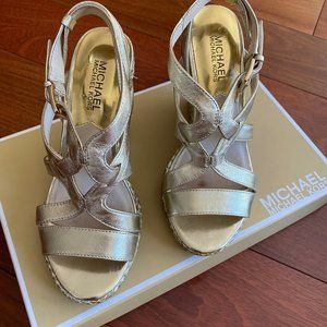 Michael Kors Women's Gold Wedge Sandals